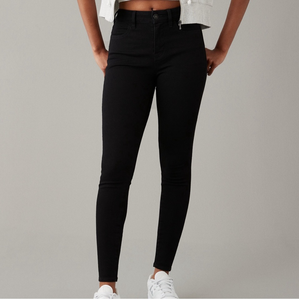 Skinny black denim American eagle jeans, “the dream jeans”
